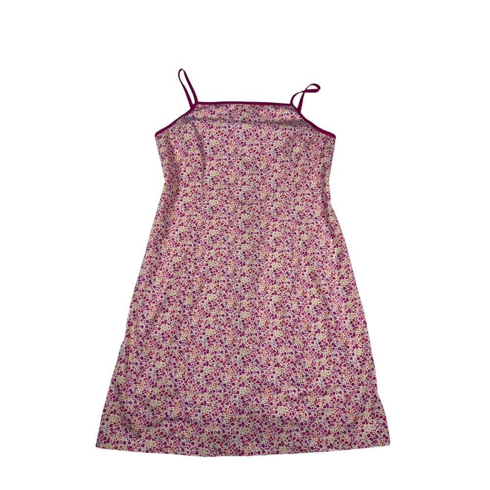 Willie Smith Petite Floral Dress Womens 8P Pink Spaghetti Strap Cotton Y2K